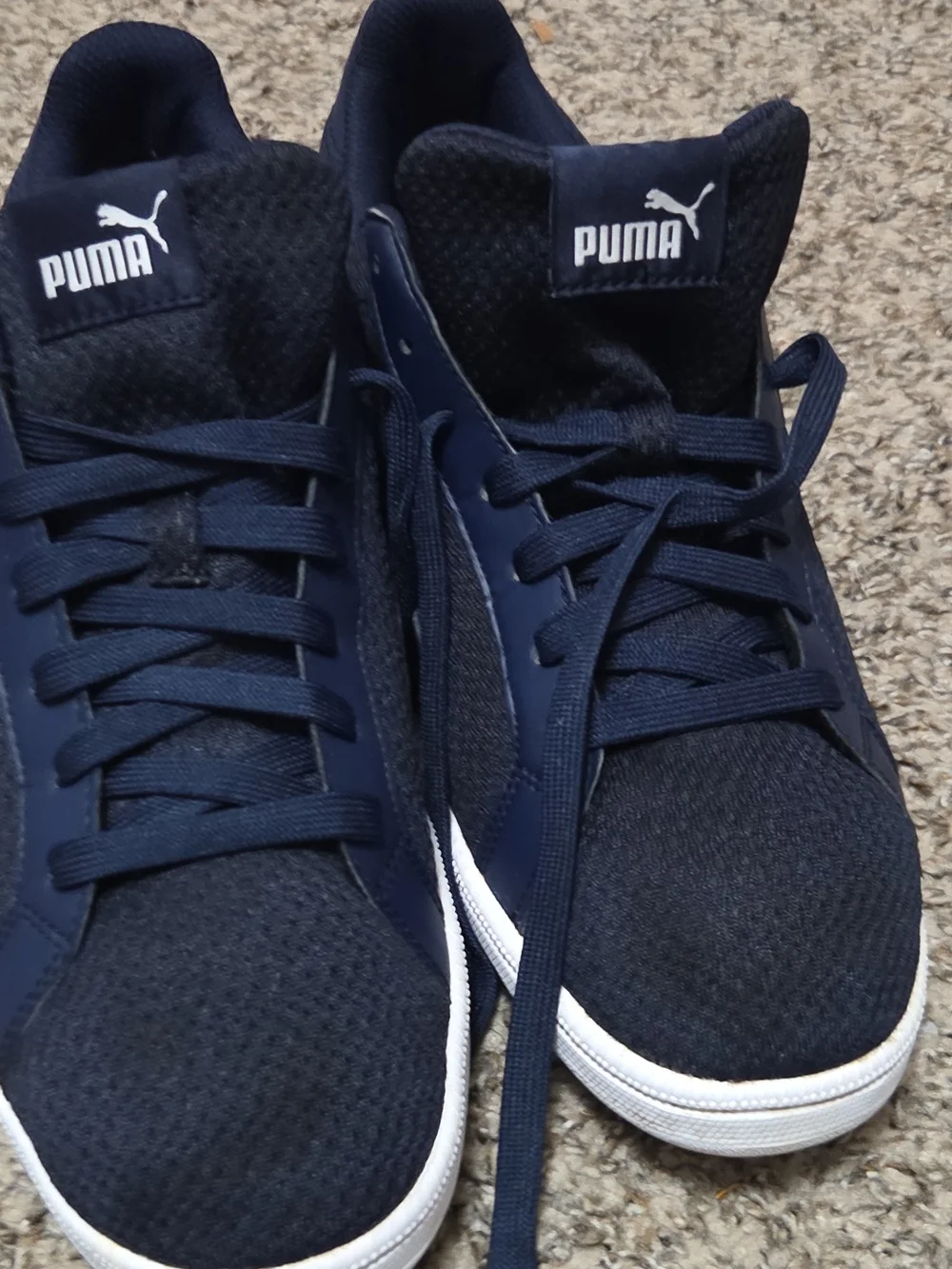 size 9 MEN'S PUMA SMASH KNIT BLUE navy CASUAL SHOES